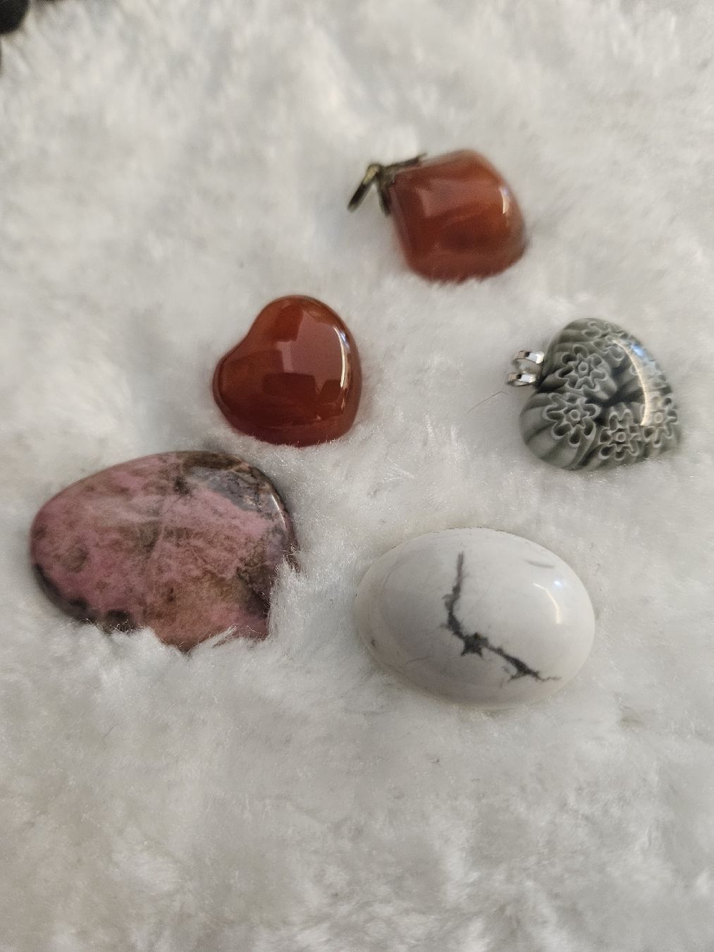 Murano Ciondoli: 3 Anhänger 2 Steine  Murano Glas,  Rhodonit  – Nuovo (secondo la descrizione) da Ormalingen venduto da nomolnoi 1