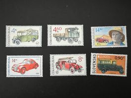 Tschechoslowakei 6 Oldtimer kl. Lot  postfrisch (C393)