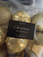 2x 26 Christbaumkugeln shatterproof gold neu