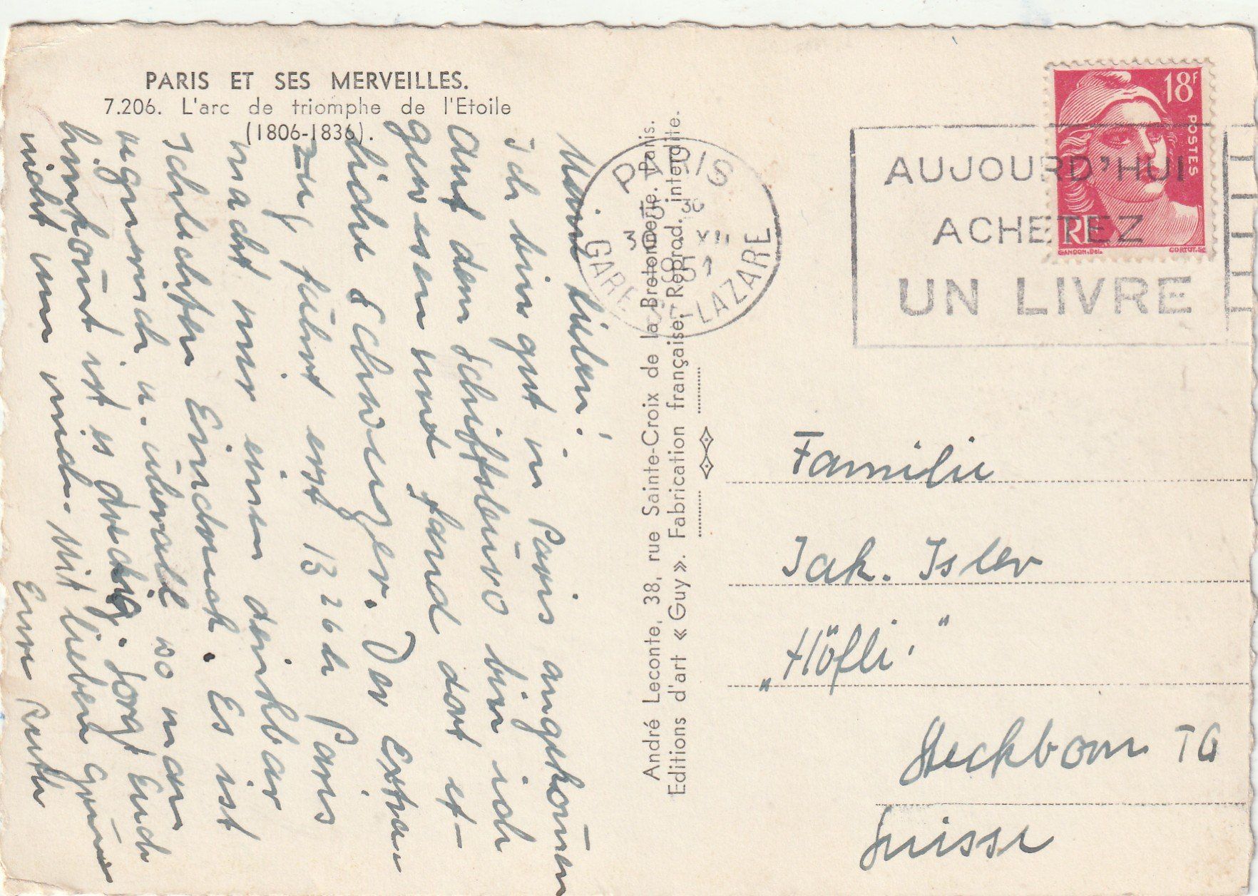Cartoline postali: Paris – Usato da Lumbrein venduto da made02 1