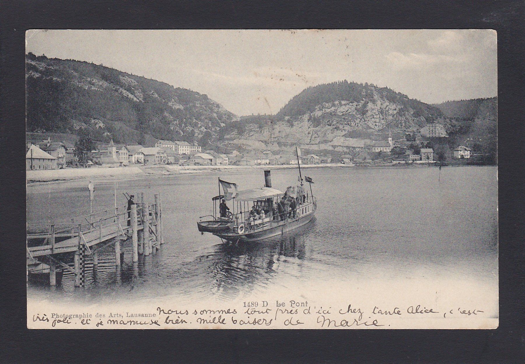 Ansichtskarten: LE PONT, 1904, Schiff – Gebraucht aus Reiden von cinfis