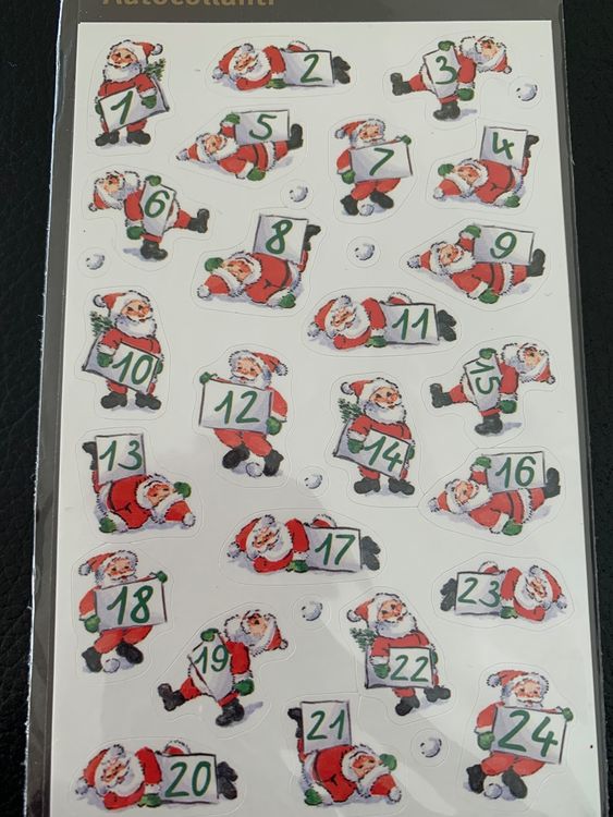 20 Stück Weihnachts Gesicht Aufkleber | 7x7cm PVC Aufkleber | Für Weihnachtskugeln & Deko