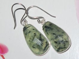 Ohrringe PREHNIT 925 Silber fazetiert VP 69,-