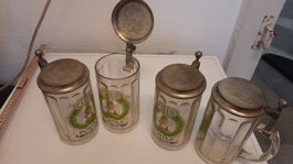 4x Jubiläumskrug Bierkrug 10 Jahre mit Deckel Preis pro 1 St