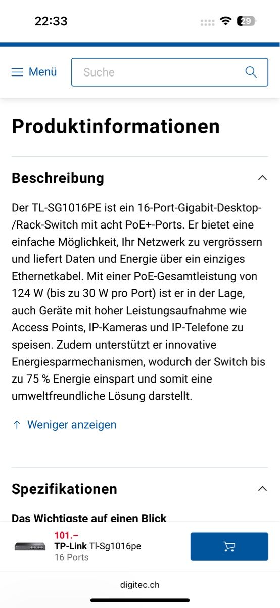 TP-Link Modem & Router: TP-Link Tl-Sg1016pe Netzwerkswitch – Usato da Wangen an der Aare venduto da buqa7 4