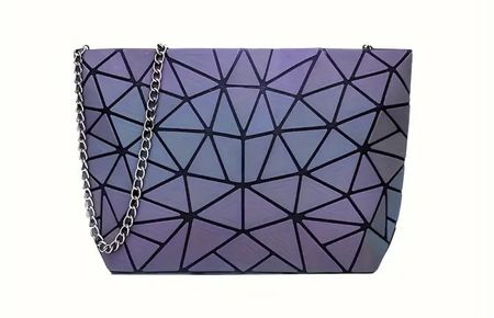 Neu! Umhängetasche mit Kette Holographische Rautenklappen