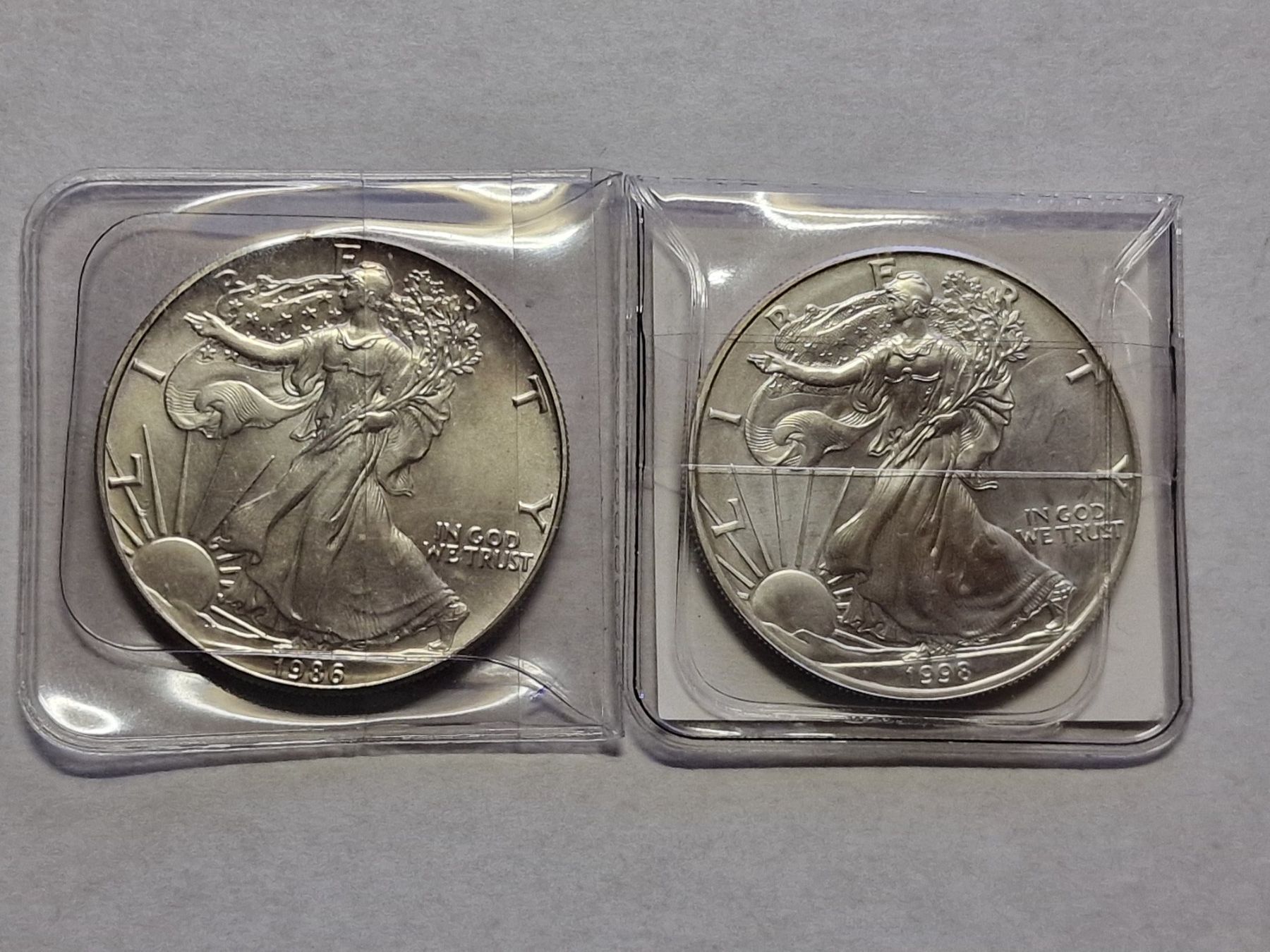 Tutti le monete: 2- Unze Silber American Eagle 1986/1998. – Usato da Zürich venduto da Moreira01 2