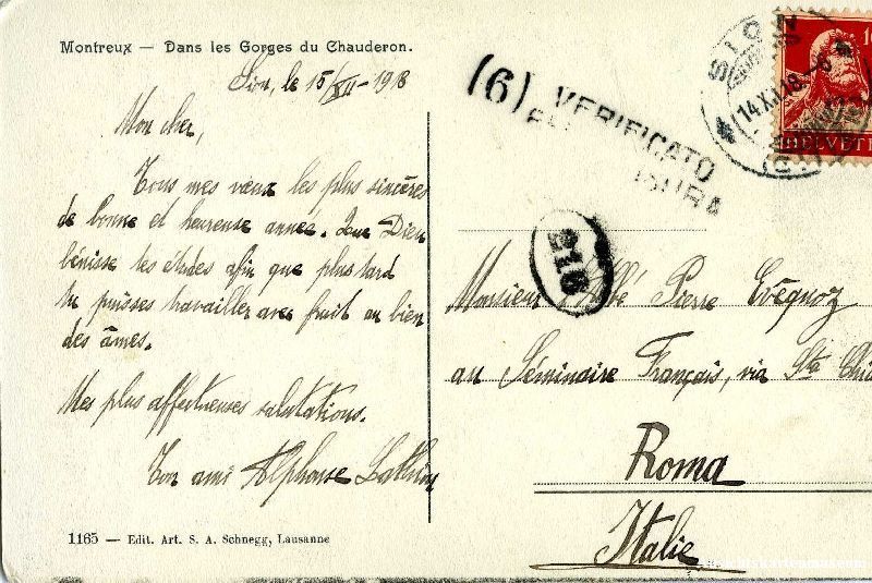 Cartoline postali: Montreux -Chorge du Chaudron 1918 Zensur – Usato da Emmenbrücke venduto da teestube 1