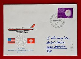 20 J SWISSAIR NORDATLANTIK FLUGPOST ZÜRICH USA MURTEN 1967