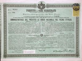Prestito a Premi Riordinato, Roma - 1888