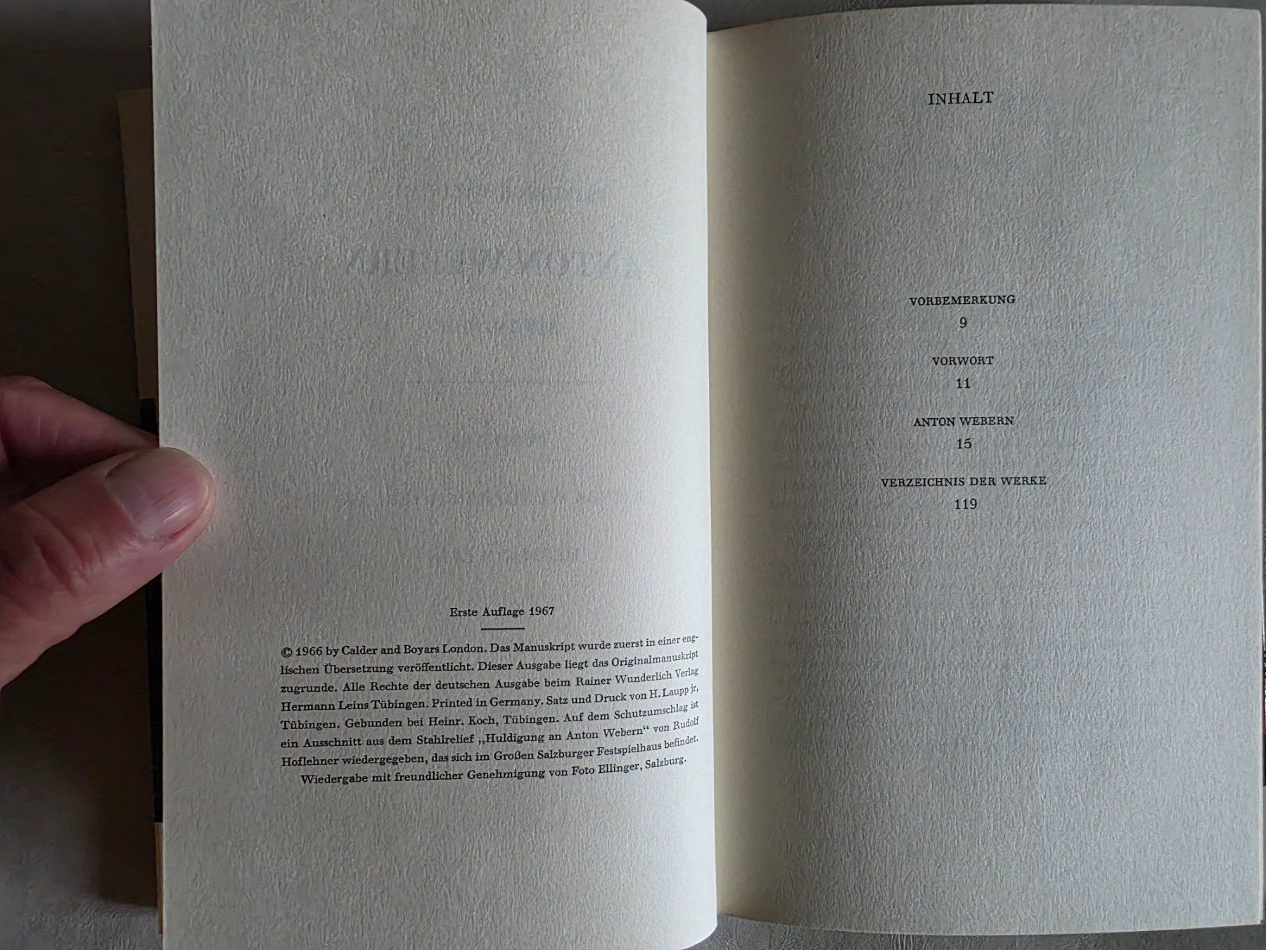Bücher: Anton Webern - Friedrich Wildgans - 1967 1. Auflage – Gebraucht aus Walterswil BE von Lonitti 4