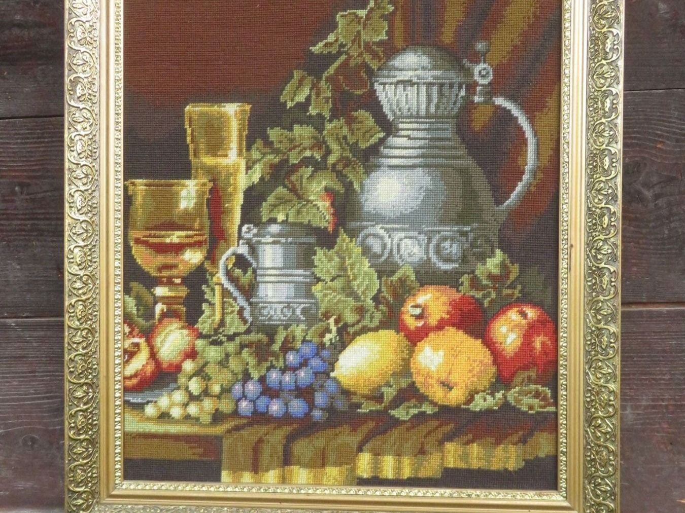 Poster & Bilder: GROSSER HÜBSCHER GOBELIN -STILLEBEN – Gebraucht aus Huttwil von Kunterbuntli