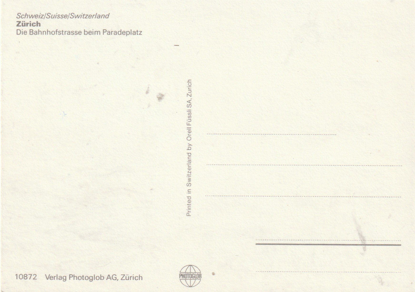 Cartes postales: Zürich Bahnhofstrasse – D'occasion à Lumbrein par made02 1