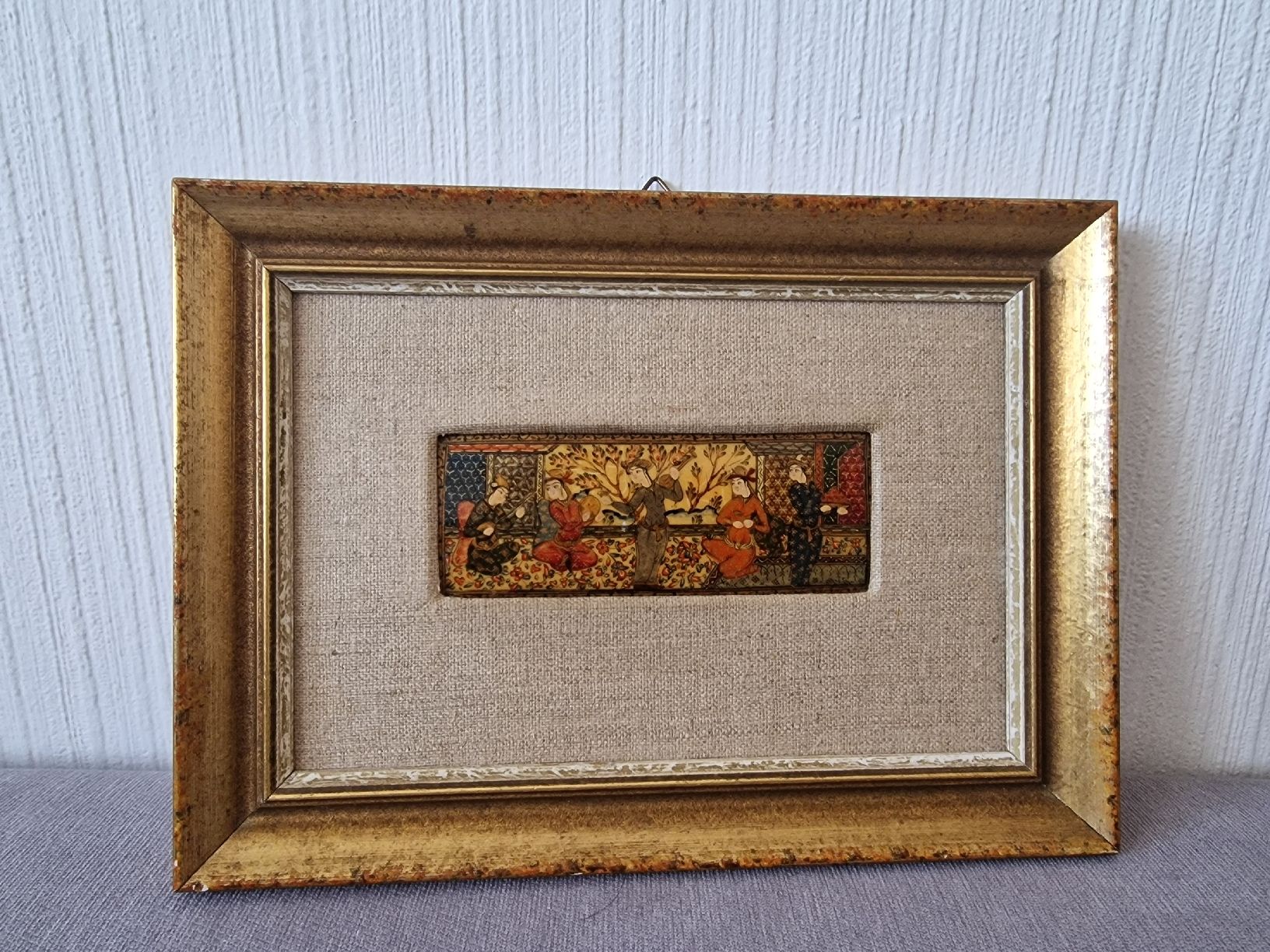 Dipinti: Tableau miniature persan ancienne avec cadre doré décoré – Usato da La Chaux-de-Fonds venduto da Ric_m628