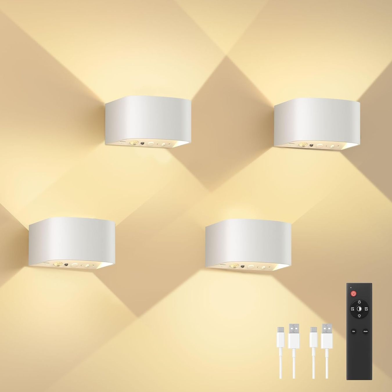 Lampade: Akku Wandlampe 4er Set LED mit Bewegungsmelder – Nuovo e nell'imballaggio originale da Dietikon venduto da Abverkauf10