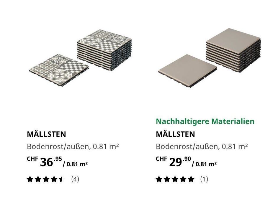 6,48 qm Ikea Balkon/Terrassen Fliesen Kaufen auf Ricardo