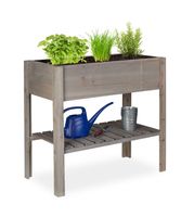 Hochbeet holz Pflanzkasten grau Kräuteranbaukasten Blumenkas