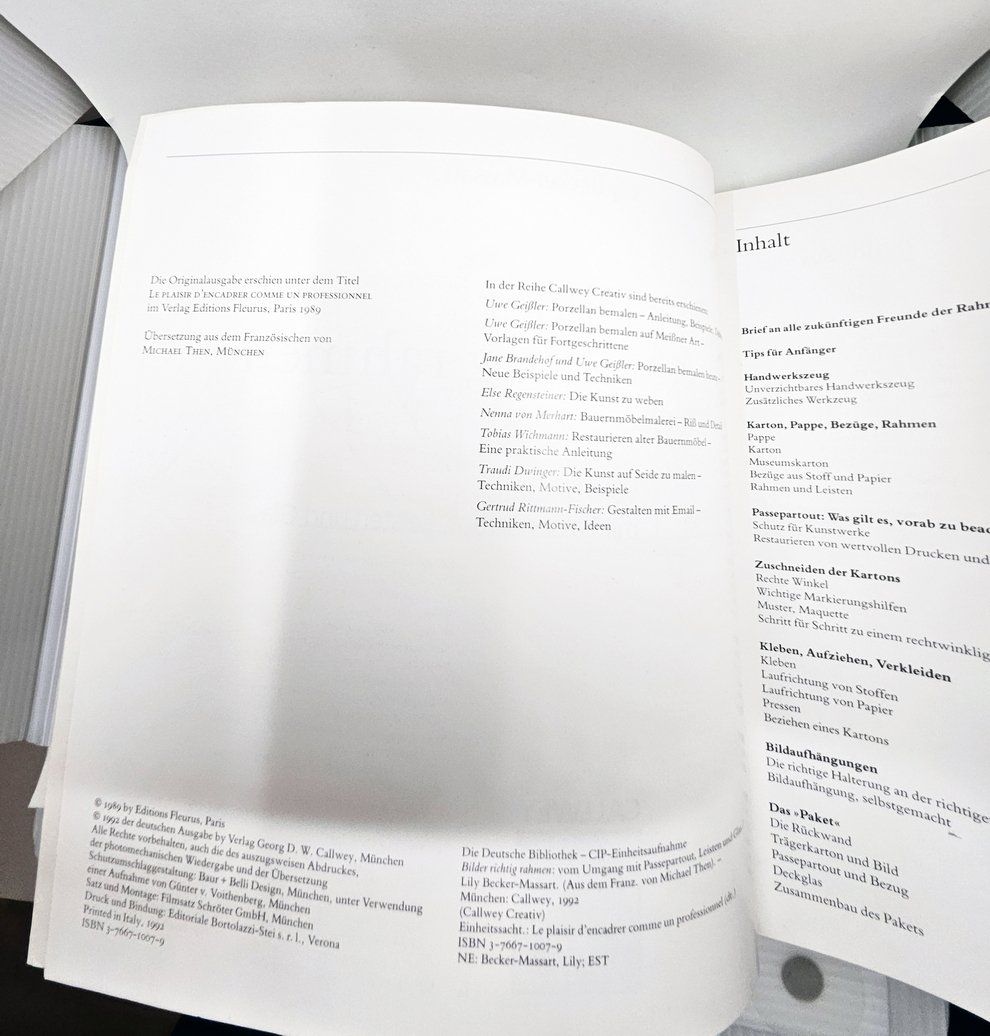 Libri: Bilder richtig rahmen: Lily Becker Massart – Usato da Zürich venduto da Numark 3
