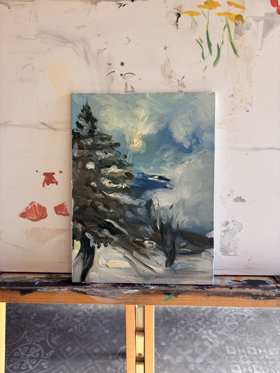 Dipinti: Winterlandschaft - Öl gemalt – Usato da Fideris venduto da alaskino 1