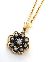 Antiker Anhänger & Halskette Collier Silber Gold Diamanten