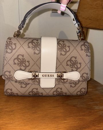 Handtasche Guess Logo braun beige guter Zustand