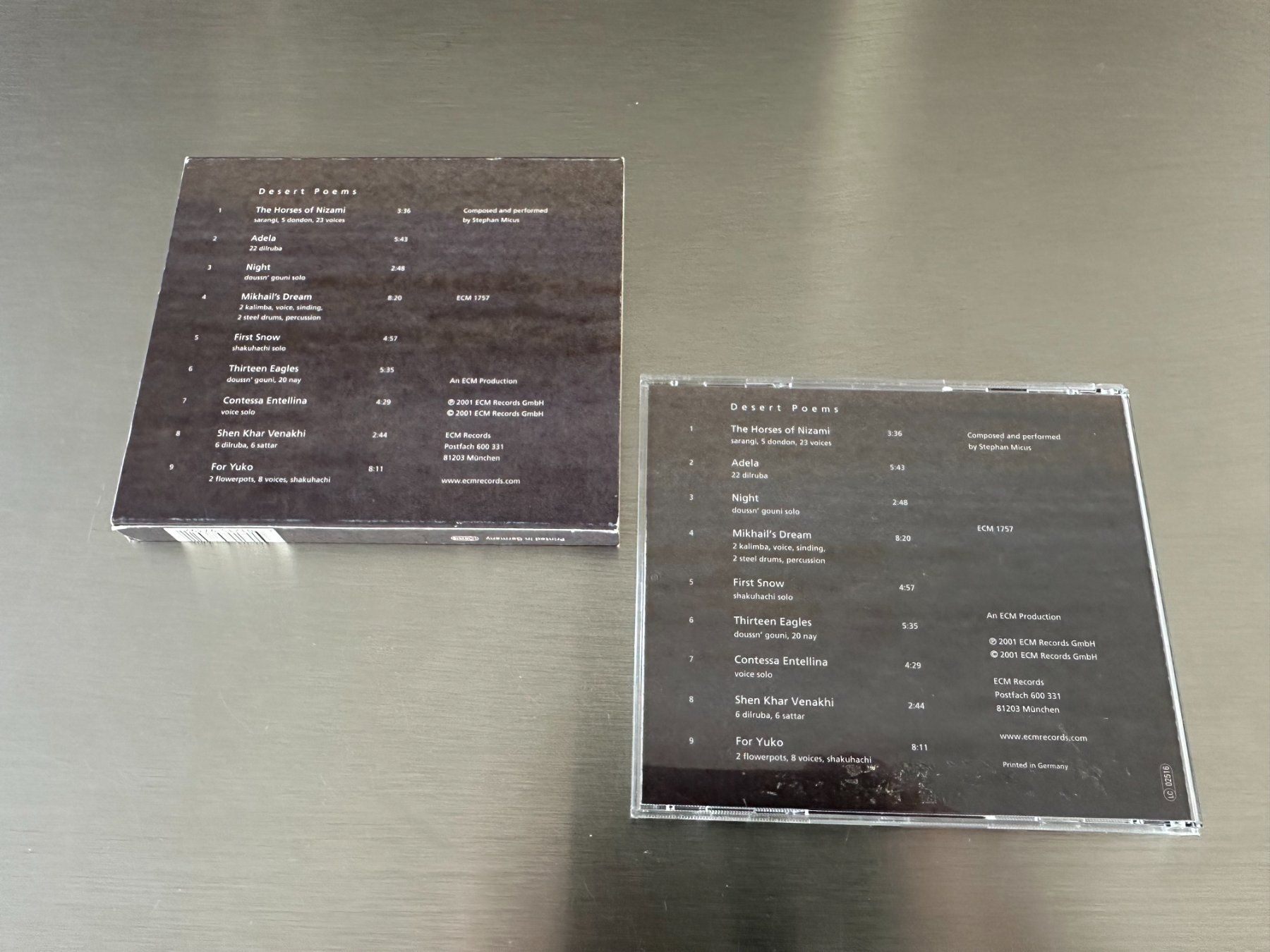CD: ECM 1757 - STEPHAN MICUS - CD DESERT POEMS – Nuovo (secondo la descrizione) da Sion venduto da jaipur1401 3