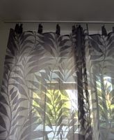 Vorhänge Lila 230x135 – halbtransparent mit Blätter‑Muster 