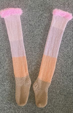 Overknees Strümpfe  Neu rosa  orange grau pinker 