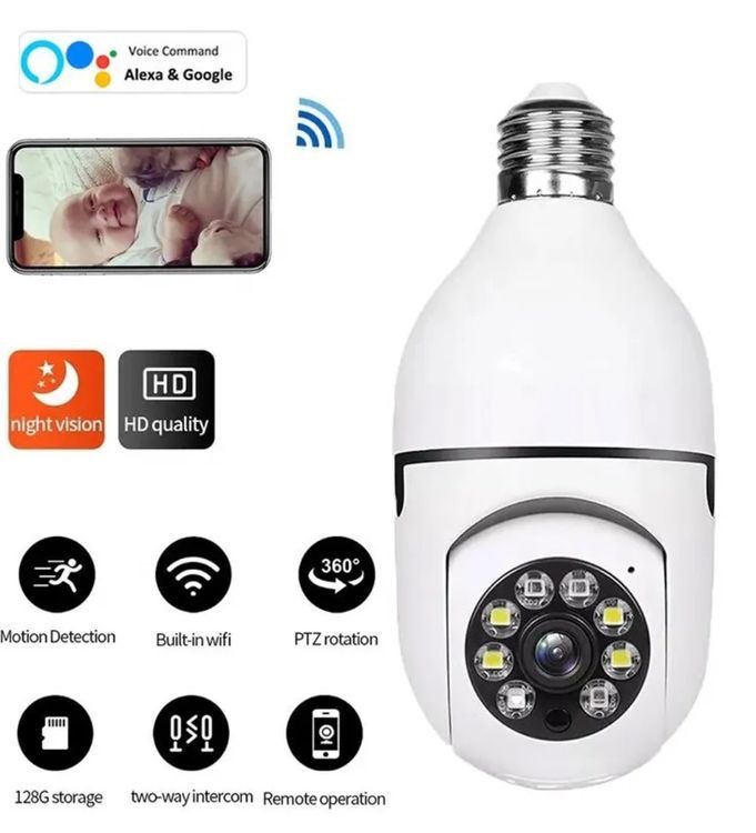 Videocamere: Caméra de permission Intérieure Wifi 5G Bulbe – Nuovo e nell'imballaggio originale da Marly venduto da gol_7sfs 4