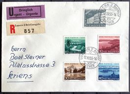 1955 Pro Patria R- Dringlich - Satzbrief Luzern - Kriens