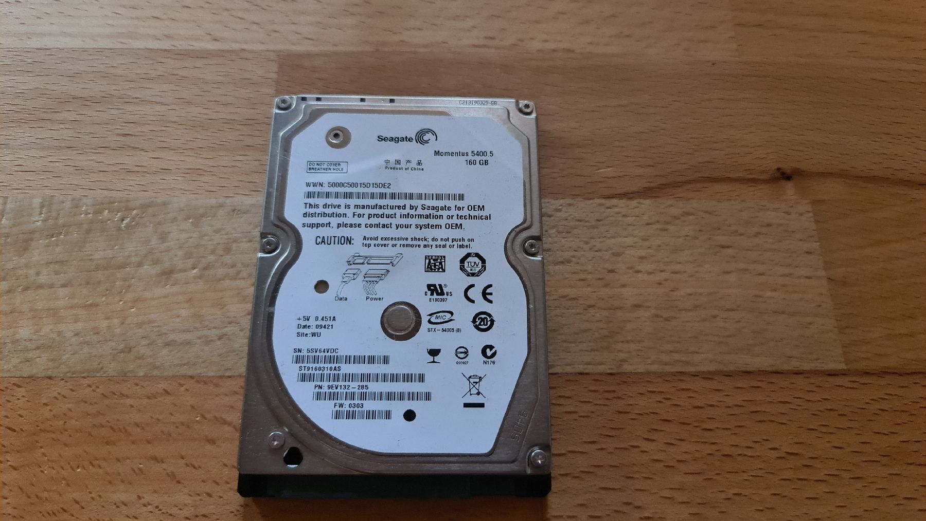 Seagate Harddisks: HDD Fesplatte 2.5" Seagate 160GB – Gebraucht aus Neunkirch von MaElekt