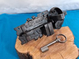 1 antikes Tür Schloss mit Schlüssel DM10.5cm (LOT3380X#TBS1)