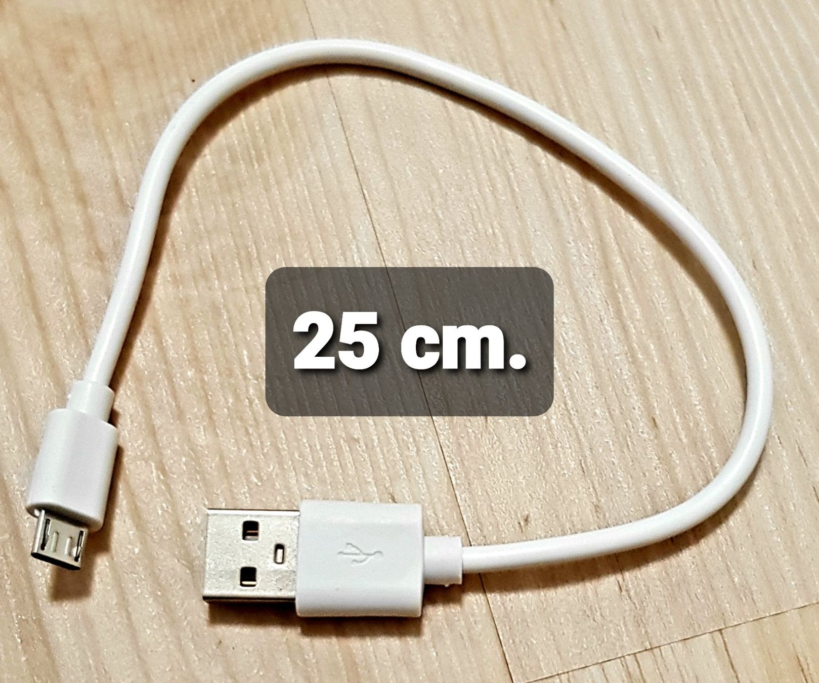 Kabel: Micro-USB Ladekabel, 25 cm. USB-A auf Micro-USB (weiss) – Neu und originalverpackt aus Wängi von ScooterBE