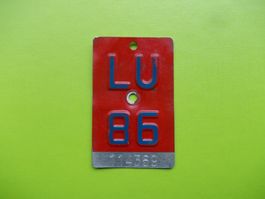 Velonummer / Fahrradnummer LU 86