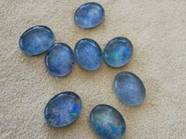 8 Stk. Opal Triplette oval / Lagerverkauf