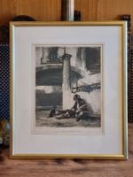 Antike Radierung Carel Fabritius The Sentry