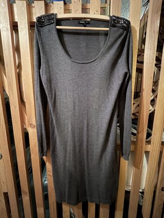 Mango Strickkleid Gr. L Pailletten Herbst Winter elegant