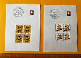 2x Faltbögli 1971-1972 Lachen SZ am obern Zürichsee Stempel