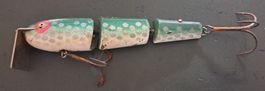 Ancien poisson nageur en bois/Antik Holz Wobbler
