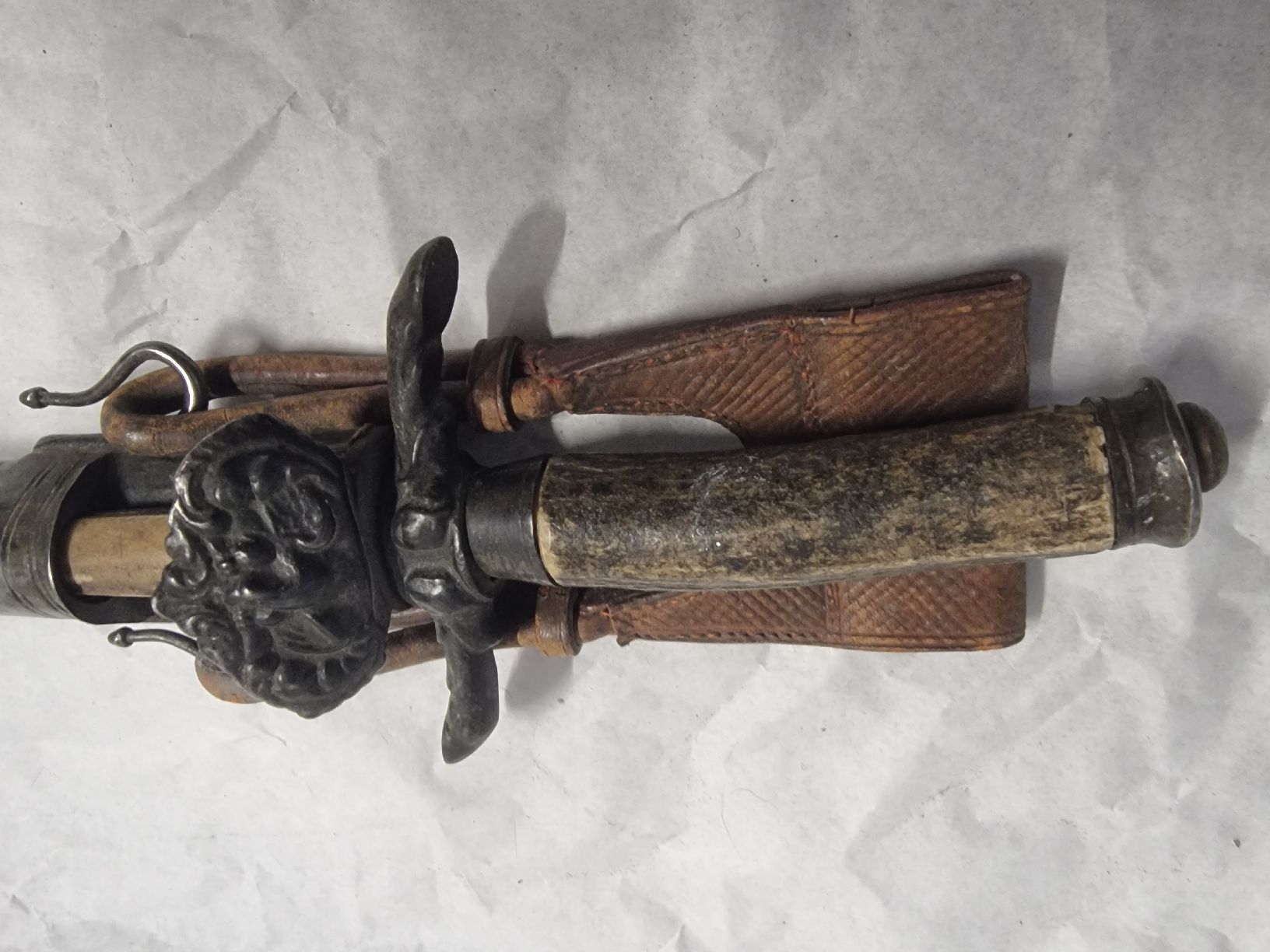 Posate: Säbel mit Dolch und Scheide antik Hirschhorn Griff – Usato da Olten venduto da Mezopotamya 3