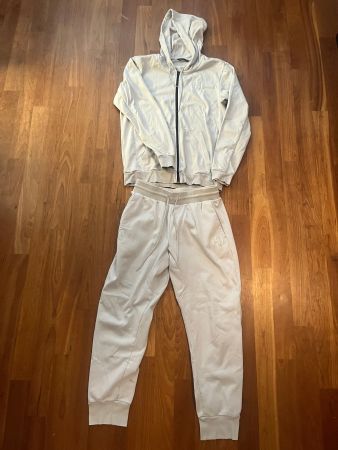 2 teiliger weisser Adidas Trainer Basketball Club Gr. L