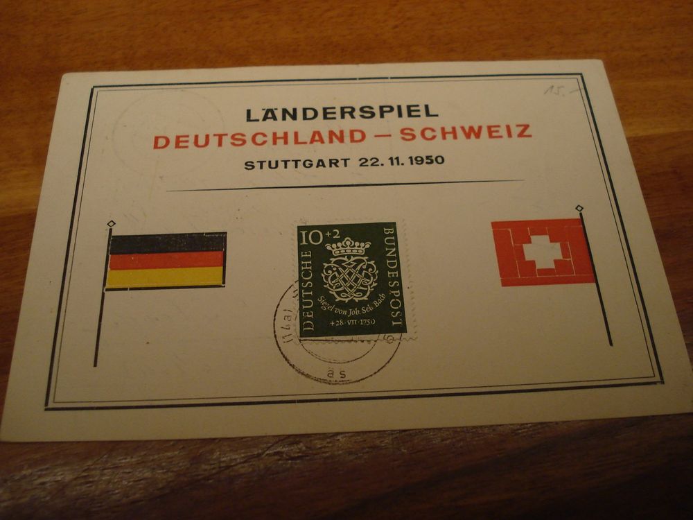 Karte Fussball Länderspiel Deutschland-Schweiz 1950 | Kaufen auf