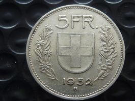 5 Fr.  1952  Auflage nur 0,15 Mio.