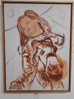 FRAU AUF PFERD GEMÄLDE AUF LEINWAND 45X60 IN HOLZRAHMEN