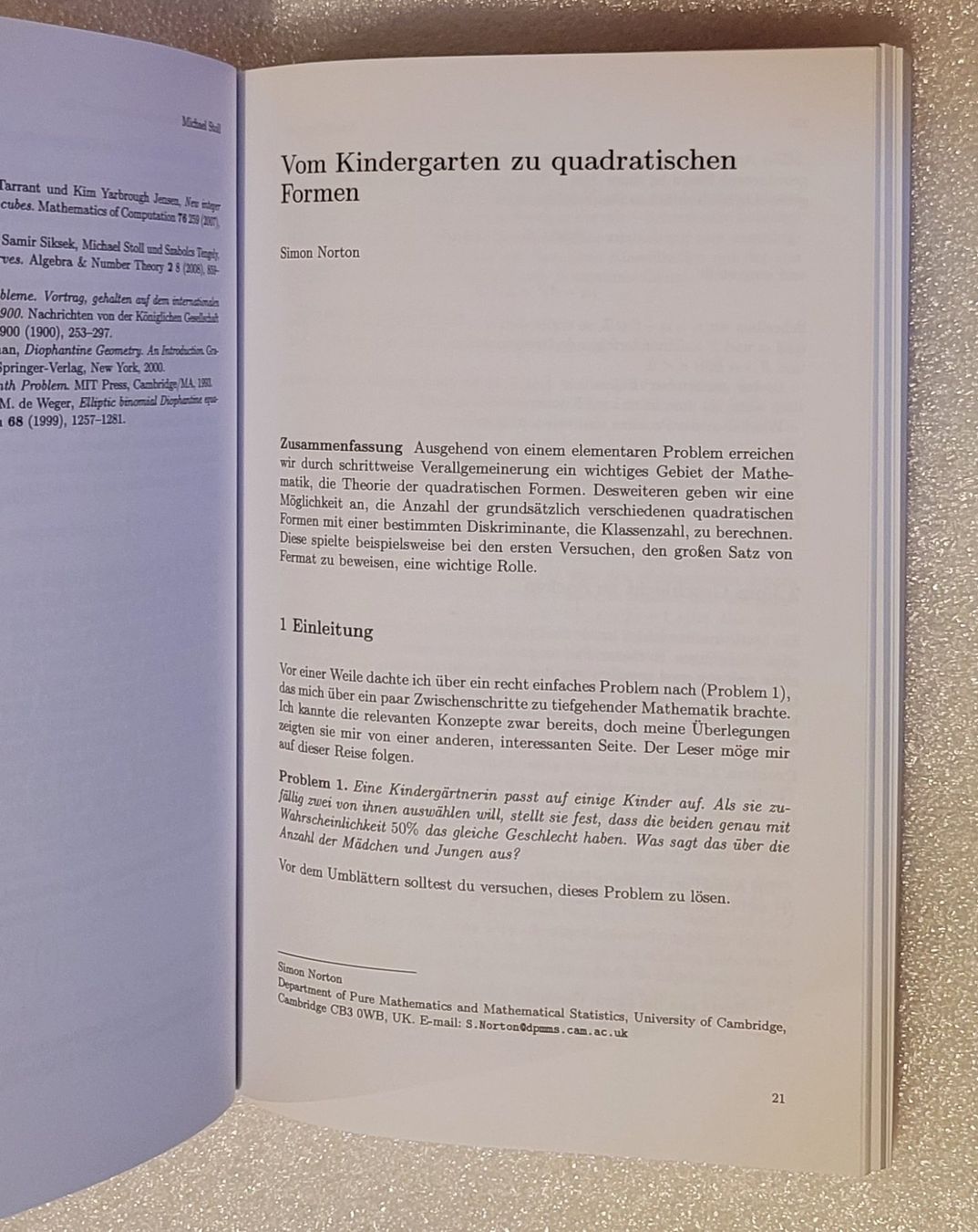 Livres: Eine Einladung in die Mathematik – Neuf avec emballage d'origine à Zürich par Avd 7