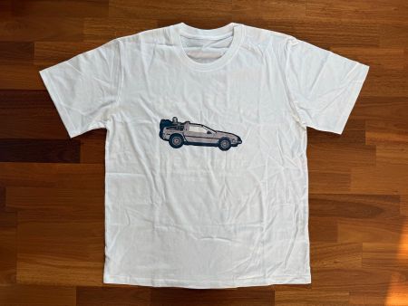 Neues, weisses DeLorean DMC-12 T-Shirt, OVP, Grösse: L