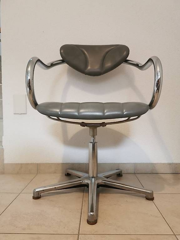 Poltrone: Chaise de bureau en structure acier, Space Age 70s – Usato da La Neuveville venduto da Esteban_BDM