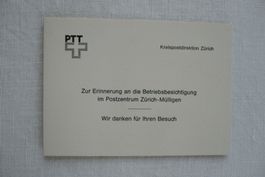15.1.92 Erinnerungsfolder PTT Besichtigung Mülligen