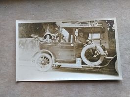 Oldtimer foto aus privat Foto Album,  Antik