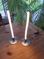 2 LED Tischlampen Nachttisch- Leuchte modernes Alu- Design